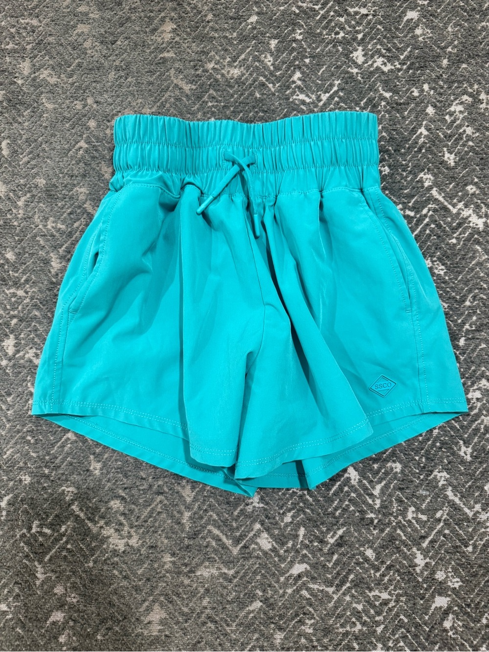 SSCO Stillwater Supply Co Teal Lined Hybrid Athletic Shorts XS